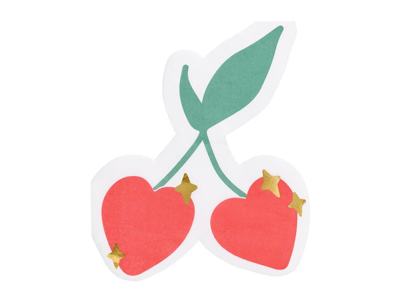 Servetten Kersen 16cm 20st van Partydeco koop je bij Partywinkel