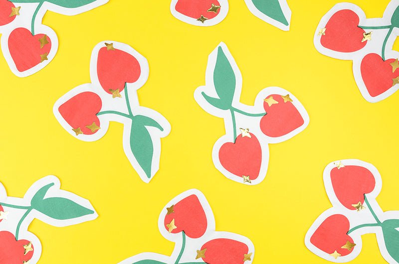 Servetten Kersen 16cm 20st van Partydeco koop je bij Partywinkel