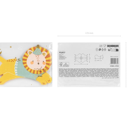 Servetten Leeuw 16cm 20st van Partydeco koop je bij Partywinkel