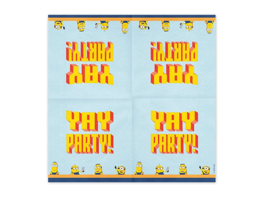 Servetten Minions, 33x33 cm van Partydeco koop je bij Partywinkel