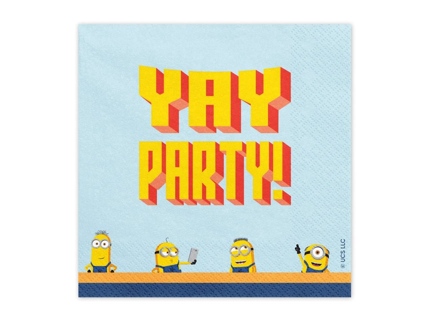 Servetten Minions, 33x33 cm van Partydeco koop je bij Partywinkel