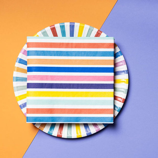 Servetten Strepen 33cm 20st van Folat koop je bij Partywinkel