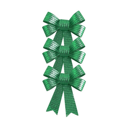 Set de 3 lazos verdes brillantes 10cm x 12,7cm