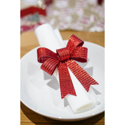 Set de 3 lazos rojos brillantes 10cm x 12,7cm