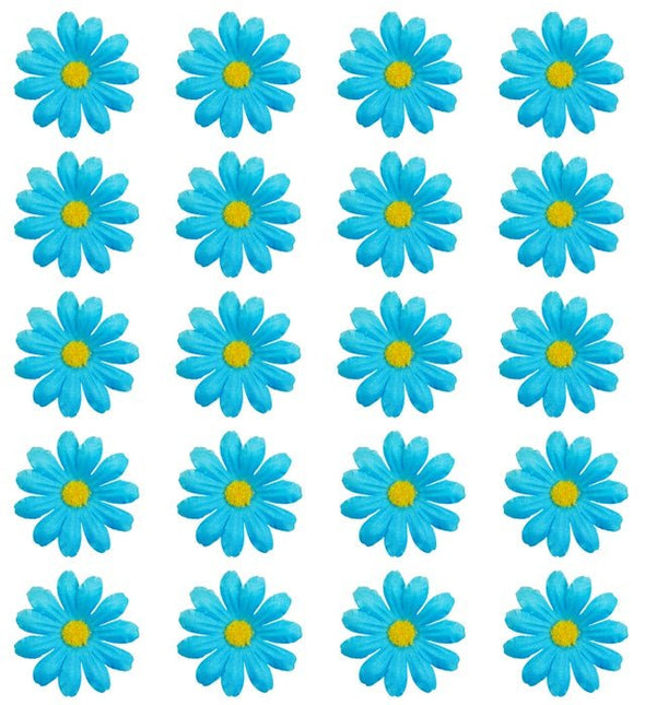 Set Van 20 Decoratieve Licht Blauwe Bloemen van Widmann koop je bij Partywinkel