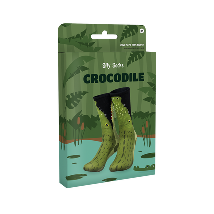 Calcetines divertidos de cocodrilo