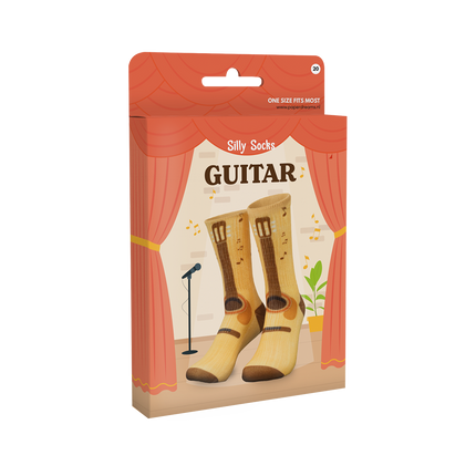 Calcetines divertidos con guitarra