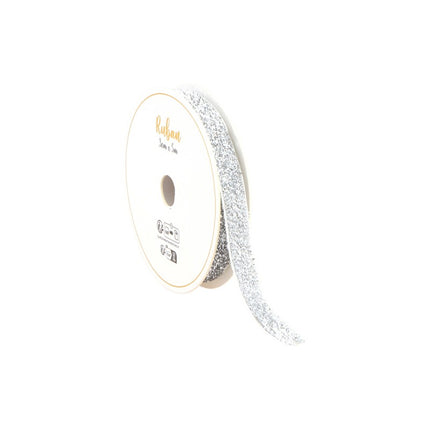 CINTA DE PURPURINA PLATEADA 10 MM X 3 M