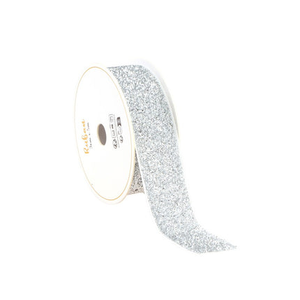 CINTA DE PURPURINA PLATEADA 25 MM X 3 M
