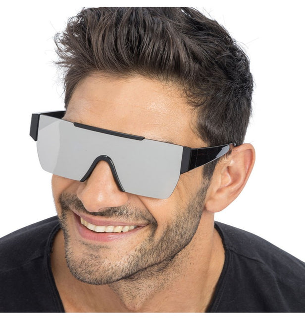 Gafas efecto espejo plateadas - 15 cm x 15 cm x 5,2 cm