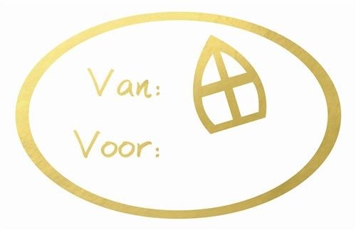 Sinterklaas Etiketten Goud Metallic 250st - Partywinkel - 8711319720535