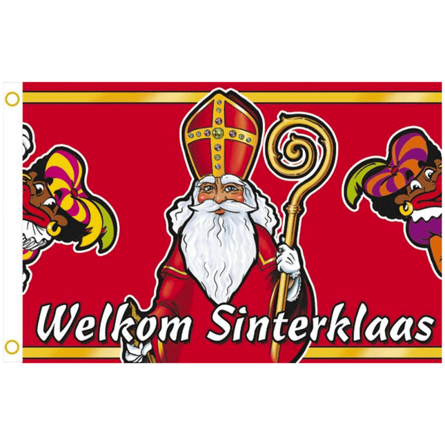 Sinterklaas Vlag 90cm van Haza Witbaard koop je bij Partywinkel