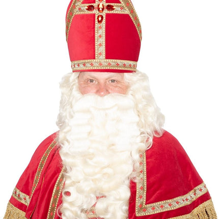 Sinterklaaspak Compleet Fluweel 4 delig van Haza Witbaard koop je bij Partywinkel