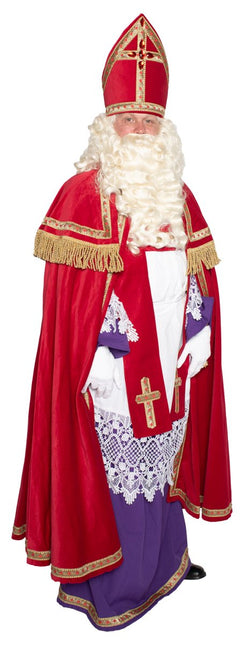 Sinterklaaspak Katoen Fluweel 4 delig van Haza Witbaard koop je bij Partywinkel