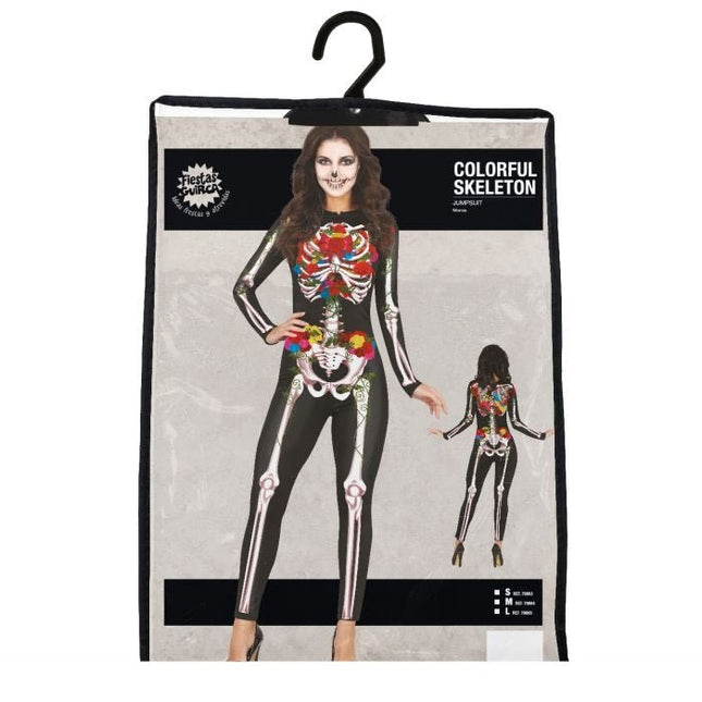 Skelet Halloween Kostuum Dames Bloemen van Fiestas Guirca koop je bij Partywinkel