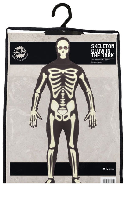 Skelet Halloween Kostuum Heren Zwart L van Fiestas Guirca koop je bij Partywinkel