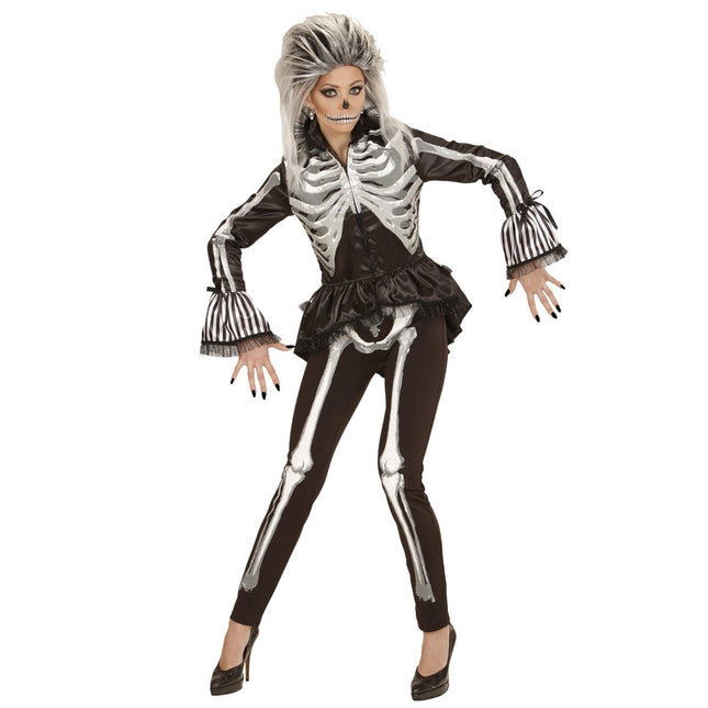 Skelet Jas Zwart Wit Dames van Widmann koop je bij Partywinkel