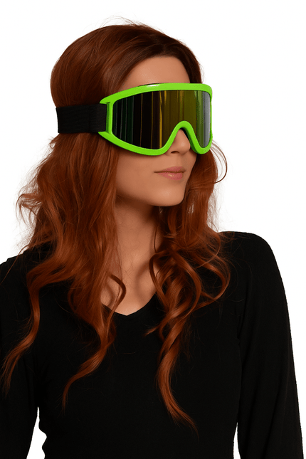Skibril Neon Groen van Partychimp koop je bij Partywinkel