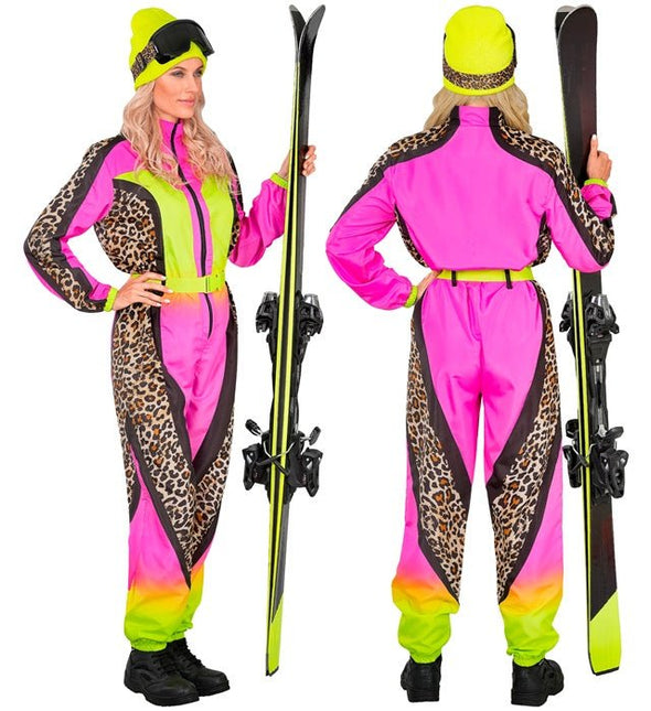 Skier/Snowboarder Luipaard Roze/Geel Dames van Widmann koop je bij Partywinkel