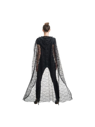 Capa con capucha «Schedel», negra, 145 cm