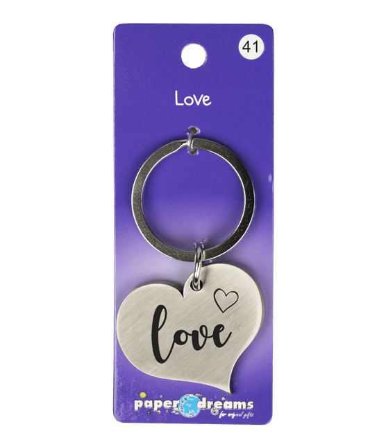 Sleutelhanger Hart Liefde 10cm van Paper Dreams koop je bij Partywinkel