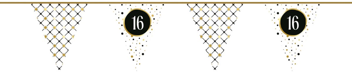 Slinger 16 Jaar Goud Zwart 6m van Haza Witbaard koop je bij Partywinkel