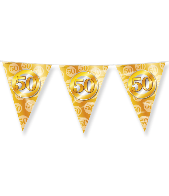 Slingers 50 Jaar Goud 10m van Paper Dreams koop je bij Partywinkel
