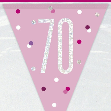 Slingers 70 Jaar Roze 2,74m van Unique koop je bij Partywinkel