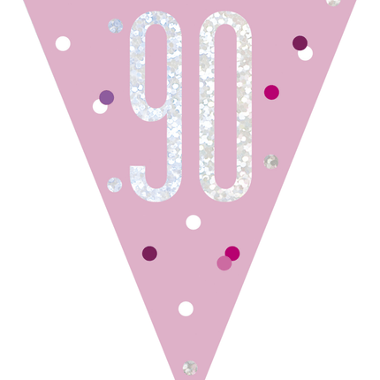 Slingers 90 Jaar Roze 2,74m van Unique koop je bij Partywinkel