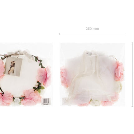 Sluier Met Bloemen Krans 17cm van Partydeco koop je bij Partywinkel