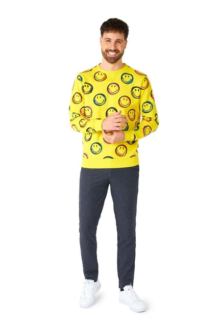 Smiley Smudge Trui Heren OppoSuits van OppoSuits koop je bij Partywinkel