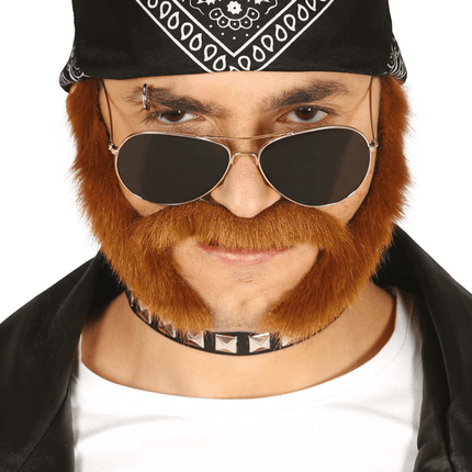 Snor En Bakkebaarden Bruin van Fiestas Guirca koop je bij Partywinkel