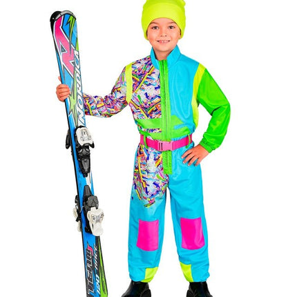 Snowboarder Azuur - Groen Kind Uni voor jongens en meisjes van Widmann koop je bij Partywinkel