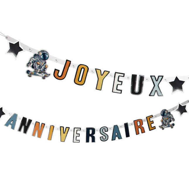 Space Party Letterslinger Yoyeux Anniversaire 2,5m van Boland koop je bij Partywinkel