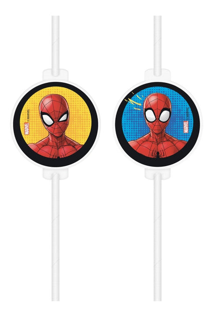 Spiderman Papieren Rietjes 4st van Procos koop je bij Partywinkel