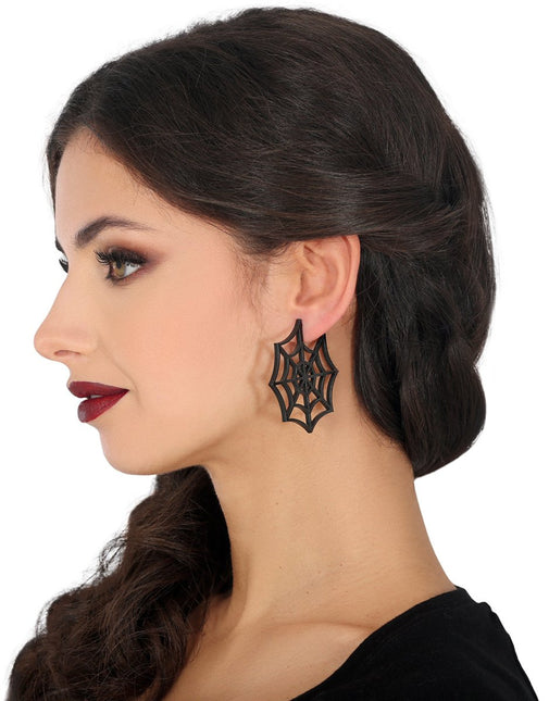 Spinnenweb Oorbellen 5cm van Fiestas Guirca koop je bij Partywinkel