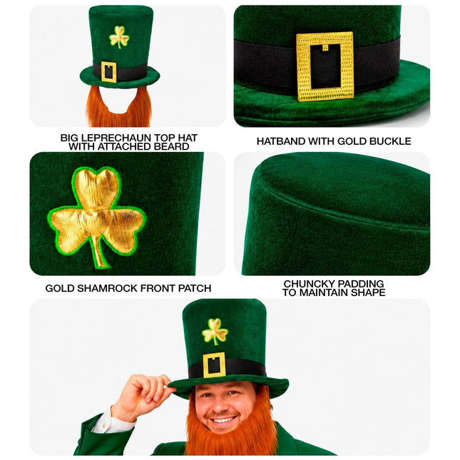 St. Patrick'S Day Hoed Met Baard 25cm van Widmann koop je bij Partywinkel