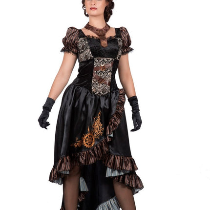 Steampunk Jurk Zwart Dames van Wilbers & Wilbers koop je bij Partywinkel