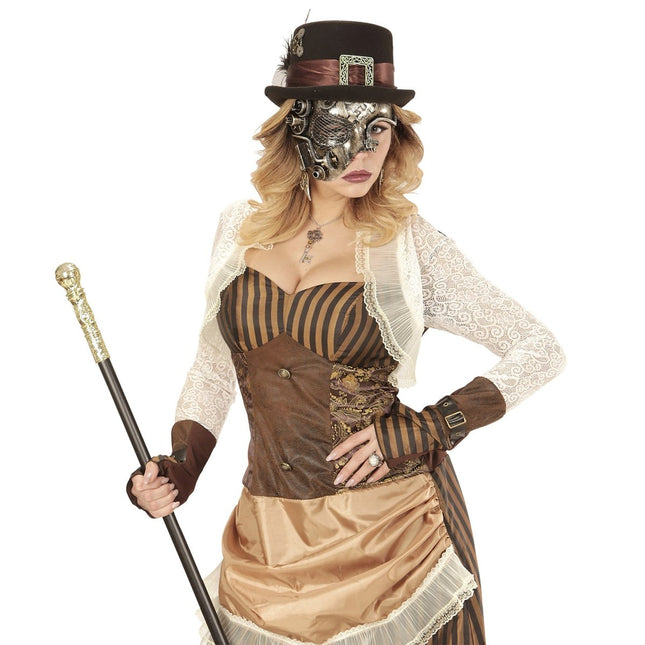Steampunk Masker Zilver van Widmann koop je bij Partywinkel