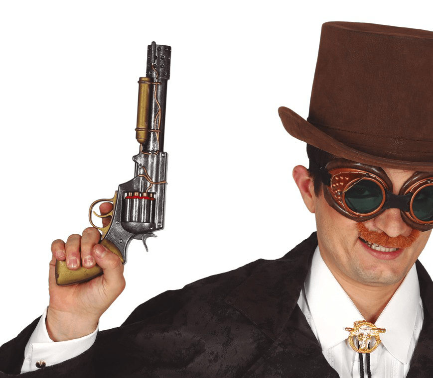Clockpunk Revolver Revólver Steampunk 30cm – Partywinkel