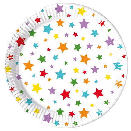 Ster Borden Gekleurd 23cm 8st van Procos koop je bij Partywinkel