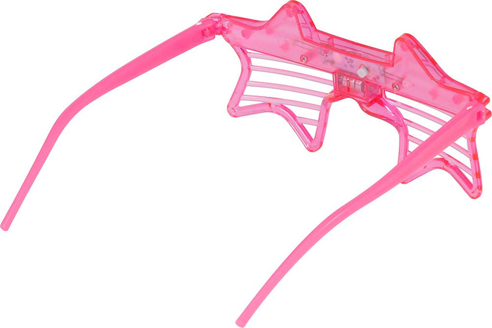 Ster Bril Roze Met Licht van Fiestas Guirca koop je bij Partywinkel