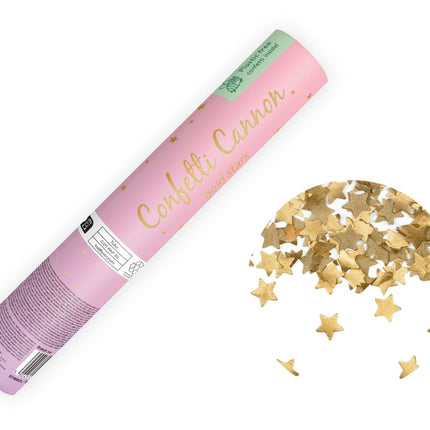 Ster Confetti Kanon Goud 20cm van Partydeco koop je bij Partywinkel