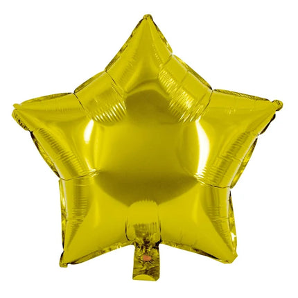 Globo de helio con forma de estrella, dorado liso, sin gas, 45 cm