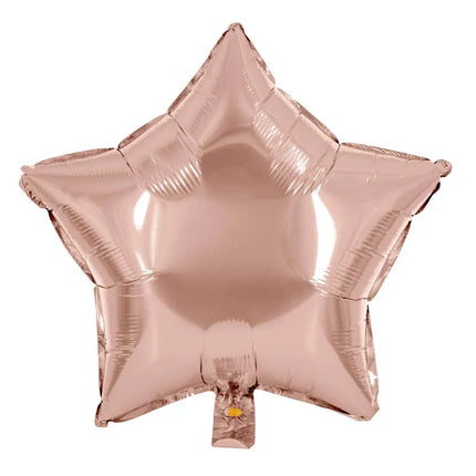 Globo de helio con forma de estrella, color oro rosa, vacío, 45 cm