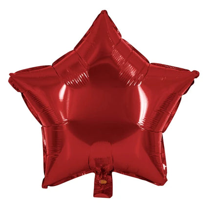 Globo de helio con forma de estrella, rojo, sin gas, 45 cm
