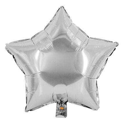 Globo de helio con forma de estrella, plateado liso, sin gas, 45 cm