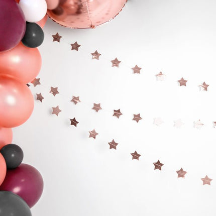 Sterren Slinger Rose Goud 3,6m van Partydeco koop je bij Partywinkel