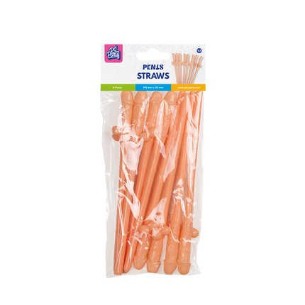 Pajitas para el pene, 19,5 cm, 8 unidades