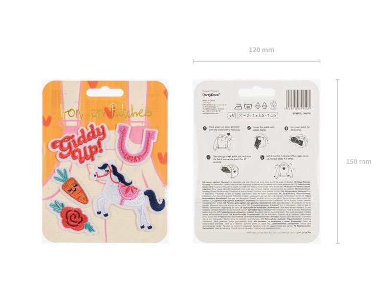 Strijk Embleem Paard 5st van Partydeco koop je bij Partywinkel